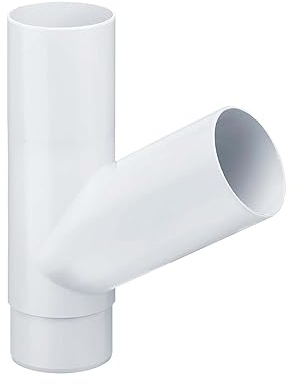 INEFA Tubo di derivazione a 60 gradi Plastica, rami per tubi, accessori per grondaie per casette da giardino 75/75mm bianco