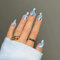 Sethexy Glitter Sparkle Mandel Falsche Nägel Swirl Press on Nails Abstrakte Falsche Nägels 24Pcs Acryl Stick auf Nägel für Frauen und Mädchen