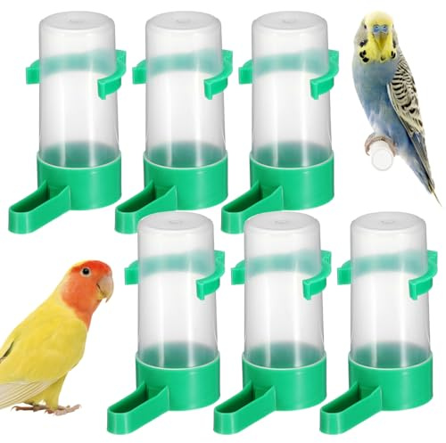 VILLCASE 10pcs Bird Water Dispenser for Cage, Automatic Bird Water Feeder, Budgie Feeder and Drinker Set Hanging in Cage Accessories for Parrots Budgie Lovebirds