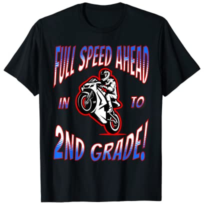 2024 Outfit Boys Motorbike Happy First Day Of 2nd Grade T-Shirt