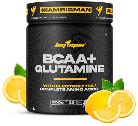 BigMan | Bcca & Glutamina + Electrolyte 300Gr (Limon) | Aminoácidos Essenciales Con Carga de Minerales | Recuperación Muscular | Recuperación Muscular | Ideal Ejercicios Aerobicos o Intensos