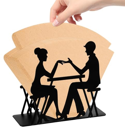 Kaffeefilterhalter, Schwarz Filtertütenhalter, Halter für Kaffeefilter zur Aufbewahrung, Halterung für Kaffee Filter, Bis zu 120 Filter, für Café, Hotel, Bar, Zuhause