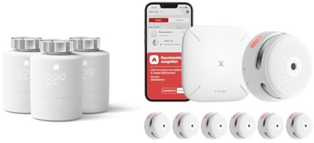 tado° smartes Heizkörperthermostat 3er-Pack – WiFi Zusatzprodukt als Thermostat für Heizung und Digitale Einzelraumsteuerung per App & X-Sense XS01-M ProConnected Rauchmelder mit SBS50 Basisstation