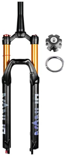 FukkeR Fahrrad Federgabel 26 27.5 29 Zoll Dämpfungs 1-1/8'' MTB Mountainbike Federung Luftgabel Hub 120mm Schnellspanner QR 100×9mm Manuelle Fernverriegelung (Color : Black Manual, Size : 29inch)