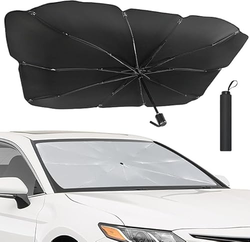 Car Sun Shade Umbrella for Kia Xceed,Foldable Parasol Front Windshield Sun Shield Sun Heat Protection Sun Visor Blocks UV Rays Keep Vehicle Cooler Blackout Cover,L