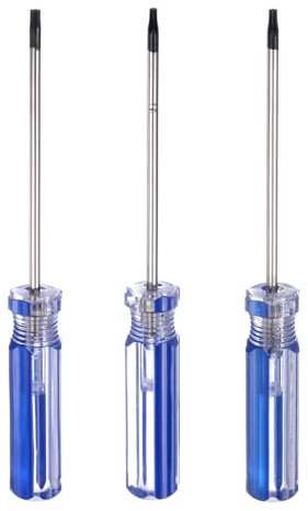 sourcing map 3pcs Magnetic Torx Screwdriver 75mm Length T8 T9 T10 Carbon Steel Star 6 Point Head Screw Driver with Non-Slip Handle for Appliances Repair Improvement, Blue