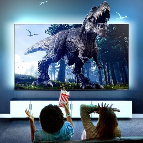 DONGXIAO Luce a LED for TV, luci TV Retroilluminazione TV a LED, TV LED,Schermo TV con Impugnatura for Fotocamera Striscia di Luce Ambientale LED Intelligente sincronizzata(TV85~98in)