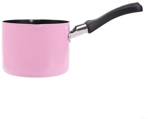 Práctica sartén para leche, para cocinar, calentar y servir, disponible en verde/rosa (rosa)