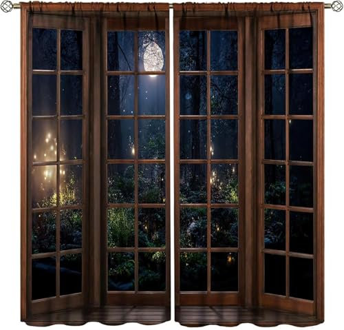 3D Bedruckte Kinderzimmergardinen, Verdunkelungsgardinen Für Das Schlafzimmer Und Wohnzimmer, Geräuschdämmend, Isolierend, Softes Mikrofaser-Set Mit 2 Stück, Heimdekoration 140X160 Cm -A-348407-875159