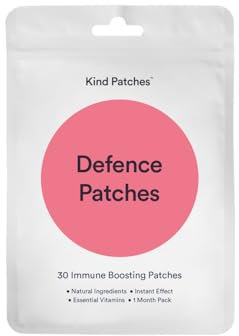 Kind Patches | Defence Patches | Immune System Support | Botanical Plant-Based Formula with Echinacea, Astragalus and Olive Leaf Extract, Vitamin C, D3 & Zinc | 30 Vegan Patches