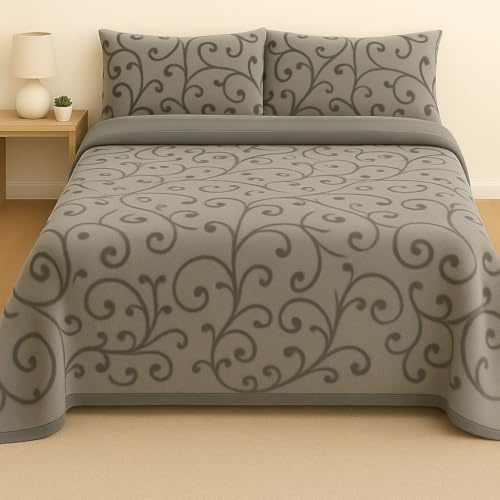 Corredocasa - Completo Lenzuola Letto in Morbido e Caldo Pile Made in Italy, Set di Lenzuola Matrimoniale, Singolo e Una Piazza e Mezza con Federe, (Grigio, Matrimoniale)