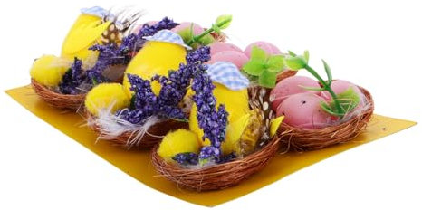 Vaguelly 1satz Künstliche Osternest-dekoration Mit Realistischen Eiern Für Home Deko Bastelprojekte Und Partybedarf Als Korbfüller Für Kreative -ideen
