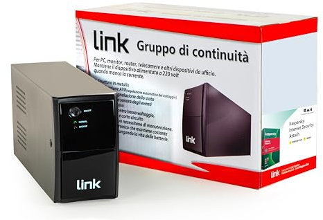 LKUPTSK650 - GRUPPO DI CONTINUITA' TOTAL SECURITY LINE INTERACTIVE PWM 650 VA 390 WATT CON 2 PRESE, CAVO SPINA ITALIANA E KASPERSKY INTERNET SECURITY 1 DISPOSITIVO 1 ANNO