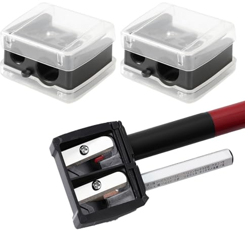 Spitzer mit Dose,Klein Spitzer dicke und dünne Stifte,Dosenanspitzer für dicke und dünne Stifte,Anspitzer dicke und dünne Stifte für Kosmetikstifte,Doppelspitzer mit Behälter,Makeup Pencil Sharpener