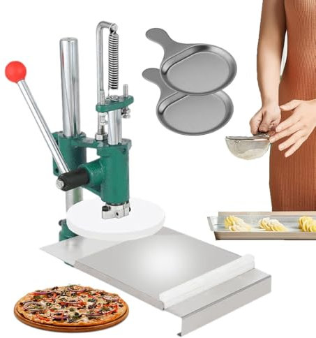 DDNGEJ Manuelle Pressmaschine für Pizza, Brot, Gebäck, handgepresster Kuchen, Pizzapresse mit Federdesign – Dicken- und Höhenverstellung für Cafeterias, Hausmannskost