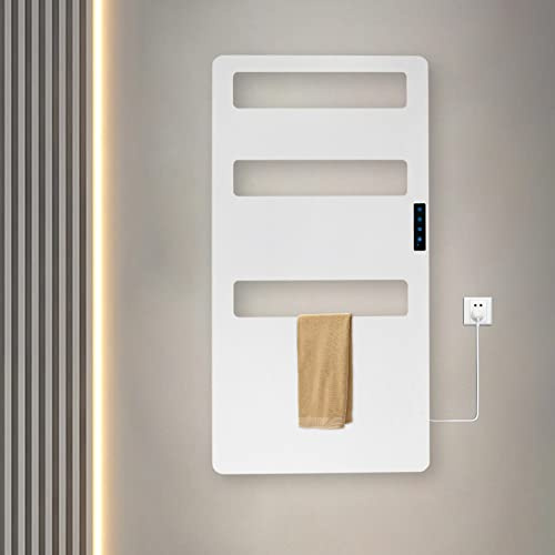 Radiateur de salle de bain, sèche-serviettes, électrique, 160 W, 3 zones, 46 x 90 cm, 4 modes de minuterie, IP54