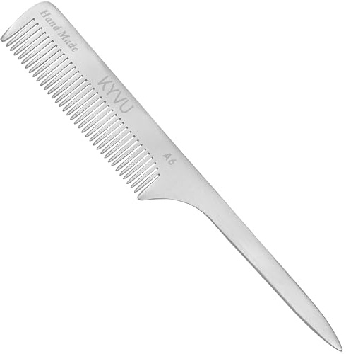 KYVU A6 handgjord 20 cm fintandad aluminiumkam med handtag