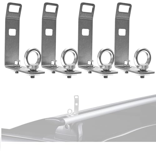 Roof Rack Load Stops,4Pcs Load Stops Replacement T-Slot Truck Cross Bar,Stainless Steel Accessories,for Ladders, Kayaks, Skis, Firewood, Mountain Bikes