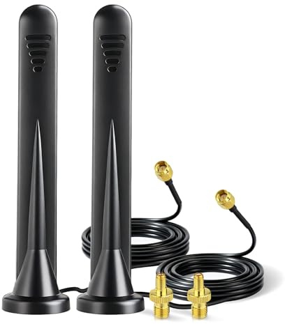 Bingfu 5G 4G LTE Full Band Antenna 3dBi SMA Male Magnetic Base with 3M Cable for Router, Hotspot, Modem, Trail Camera, IoT Devices, Smart Home & Vehicle Use, 2-Pack