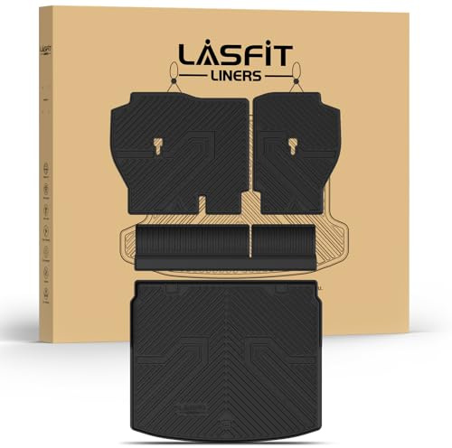 LASFIT Cargo Mat with Backrest Mat for Honda CR-V 2026 2025 2024 2023 (Gasoline & Hybrid & e:FCEV), All Weather Custom Fit TPE Trunk Mat Trunk Liner Cargo Liner with Seatback Mat (Upper Position)