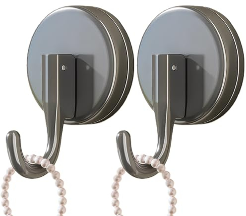Maslasee 2-Pack Heavy Duty Wreath Hook & Suction Cup Hooks, Door Wreath Hanger for Front Door, Window, Bathroom, Kitchen - Holiday Decor for Christmas, Thanksgiving, Halloween, Easter (Gun Gray)
