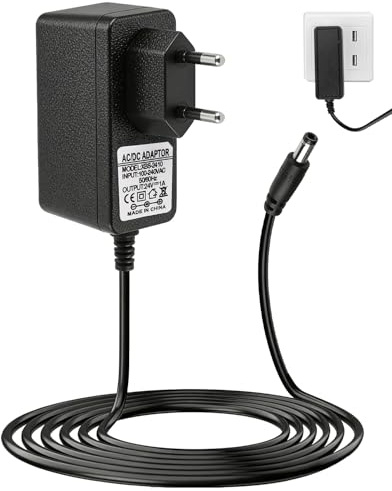 Alimentatore 24V 1A 24W AC 100-240V a DC 24V, trasformatore di alimentazione con jack 5,5×2,1 mm e cavo 1 m, adattatore stabile per strisce LED, telecamere, router, dispositivi audio e massaggianti