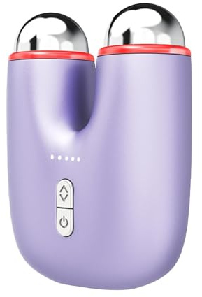 Dispositivo De Lifting Facial Masajeador Moldeador Con Luz LED 5 Colores | Máquina Reafirmante Facial EMS Recargable Con Calor Y Vibración para Mujer, Cuello, Barbilla y Contorno, Cuidado