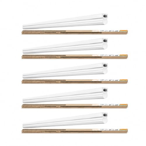 LEDVANCE Linear Compact High Output LED-Lichtleiste für Innenanwendungen, 873 mm, Weiß, Polycarbonat, Decken- und Wandmontage, 15 W, 4000 K, Netzkabel, 5er SPARPACK