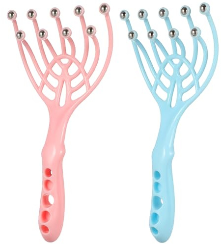TINEASUR Masseur de Doigts 2pcs Neuf Rouleaux Acier Outil de Massage Crânien Manuel pour Détente et Spa