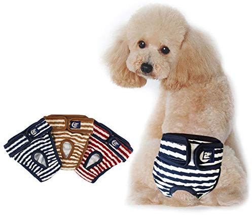 Namsan 3er Pack Hundewindeln Hygieneunterhose Waschbar Aus Schutzhose Aus Atmungs Hygieneunterhose aus Baumwolle für Hündin - S