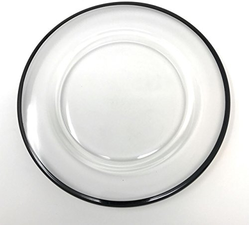 SWEET HOME Piattino Pane in Vetro Trasparente Filo Nero cod.23.100.15NE cm 15x15x1h diam.15 by Varotto & Co.