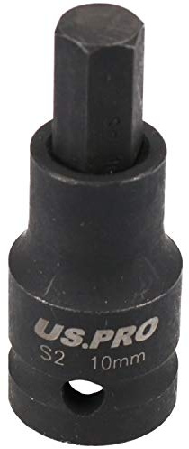 M10 x 55mm 1/2” Drive Short Impact Impacted Allen Hex Key Socket