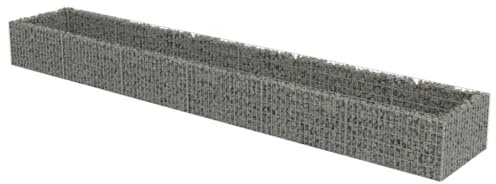 vidaXL Gabionen Hochbeet Verzinkter Stahl 540x90x50 cm Pflanzkorb Steinkorb | Robuste, verzinkte Stahlkonstruktion, kann bis zu 400 kg/ft³ tragen, ideal für alle Arten von Außenbereichen