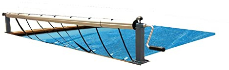 Interline Manueller Aufroller für Holz Pool (max. Breite 5.50 m) Sommer/Solar Abdeckungen, Grau