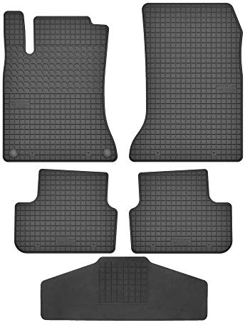 Fußmatten Vorne, Hinten + Tunnel Matte 5er Set für Mercedes Benz B-Klasse W246 W242 2011-2018 Gummi Gummimatten