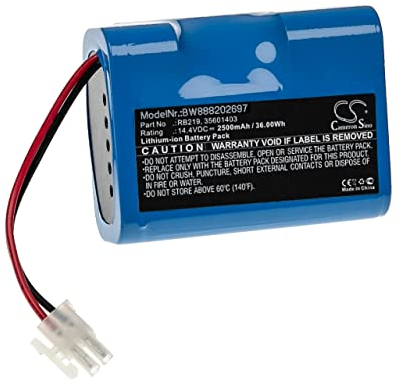 vhbw Akku Ersatz für Hoover Li-RB226, RB219, 35601403, 35601727 für Home Cleaner Heimroboter (2500 mAh, 14,4 V, Li-Ion)