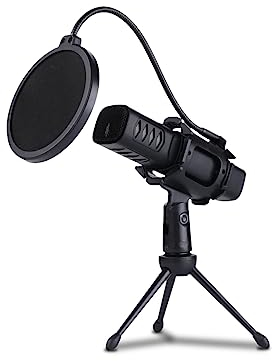 NK USB-Kondensatormikrofon für Streaming, mit Antipop-Filter und Stativ, Plug & Play, für PC/Mac/PS4-5, Breite Kompatibilität (Streaming, Podcast, YouTube, Discord)