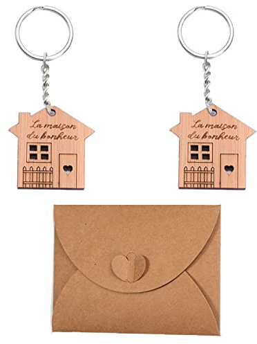 Porte Clé Les Clefs du Bonheur, Porté Clé Nouvelle Maison,cadeau crémaillère,Porte-clé anniversaire de mariage. Porte-clef maison.