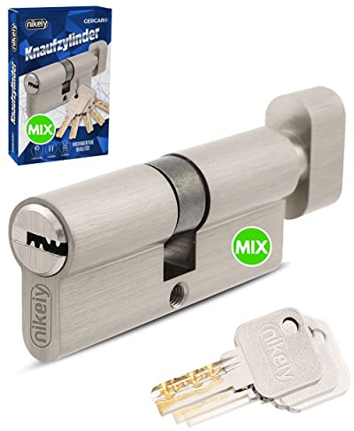 GERCAR Pro Schließanlage DIY MIX Knaufzylinder 35/35 Schließzylinder gleichschließend nach wunsch kombinierbar - Zylinderschloss 70 mm - A:35 B:35 - selbst zusammenstellen mit einem Schlüssel