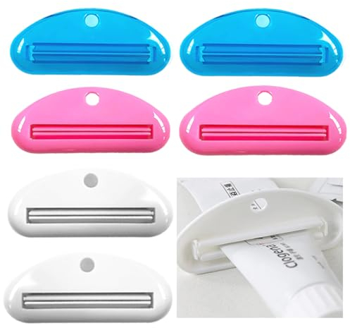 Tsathoggua 6 Stücke Tubenquetscher, Zahnpastatube Quetschspender Zahnpastaclips, Praktische Tubenausdrücker, Tuben Ausquetscher für Sparen Sie Zahnpasta, Cremes, Kosmetik, Salbe,Kein Abfall mehr