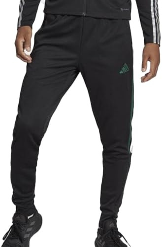 adidas Tiro - Pantalones deportivos para hombre, Negro/Drkgrn, S