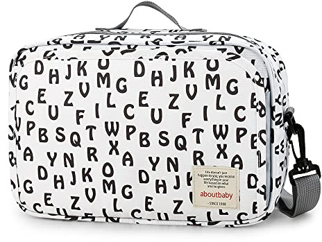 Baby Diaper Caddy Bag - Diaper Caddy Tote Baby Stroller Bag Nursery Storage Bin for Diapers, Wipes & Toys Mini Diaper Bag for Outdoor (Letter)
