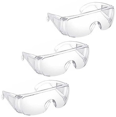 3Pcs Safety Glasses,Clear Safety Goggles,Eyewear Protective Safety Goggles Glasses Anti Splash Anti Scratch,Dust Proof for Eye Full Protection for Construction Laboratory Outdoor Protective Glasses.