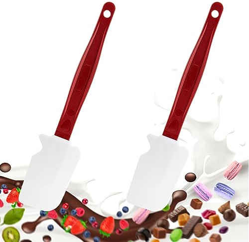 Rubber Spatula High Heat Resistant Silicone Scraper, Commercial Spatula for Cooking, Rubber Spatula Set (2 x 14 Spatulas)