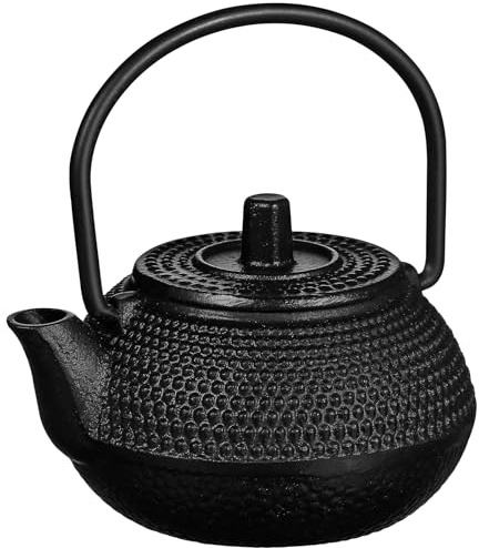 SHERCHPRY Mini Cast Iron Teapot Small Teapot Tea Kettle with Handle and Lid Decorative Tabletop Ornament for Home Office Rustproof Cast Iron Kettle for Tea Lovers
