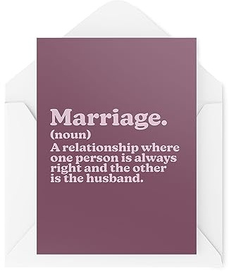 Tongue in Peach Lustige Hochzeitskarten für Ehemann und Ehefrau – Definition der Hochzeit – lustige Jubiläumskarten – Glückwunschkarten – CBH1808