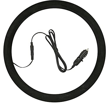 QCHIAN Langlebiger Beheizbarer Lenkradbezug Für Das Auto, 15 Zoll, 38 cm, Lenkradwärmer, Heizungsbezug, Plüschbezug, Autozubehör Auto Lenkradhüllen (Color : B)