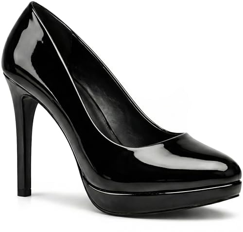 AYZAL Women’s Drag Queen Crossdresser High Stiletto Heel Round Toe Platform Court Shoe