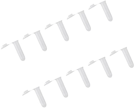 Tiuimk Lot de 10 tubes de centrifugeuse en plastique à fond rond avec bouchons Transparent 2 ml