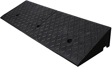 Rollstuhlrampe Schwellenrampe rutschfeste Rollstuhlrampe aus Gummi mit Netzboden Behindertenrampen für Auto, Garage, Treppe, Rollerrampe Anti-Rutsch